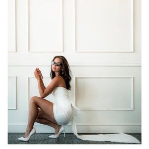 Confete Blakely Bow Back Mini Dress with Train / WORN ONCE / LIKE NEW / SIZE M